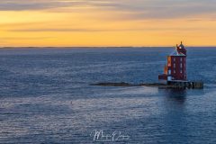 Phare Kjeungskaer au coucher de soleil